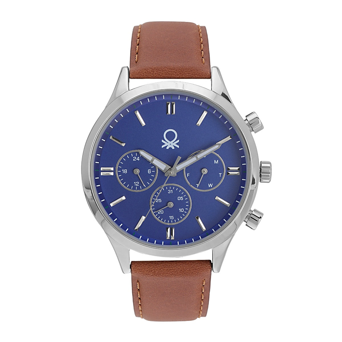 United Colors Of Benetton Leather Blue Round Dial Quartz Analog Men Watch