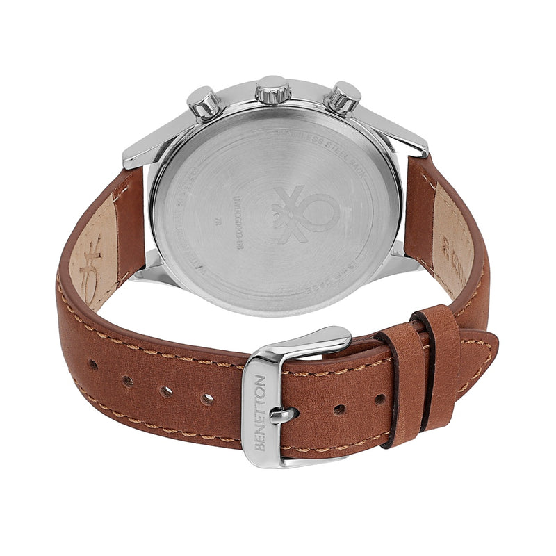 United Colors Of Benetton Leather Blue Round Dial Quartz Analog Men Watch Watch United Colors Of Benetton