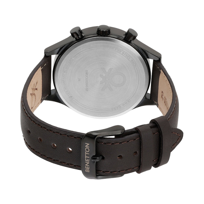 United Colors Of Benetton Leather Green Round Dial Quartz Analog Men Watch Watch United Colors Of Benetton