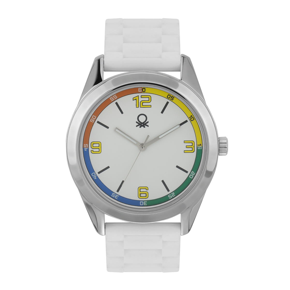 United Colors Of Benetton White Round Dial Quartz Analog Men Watch