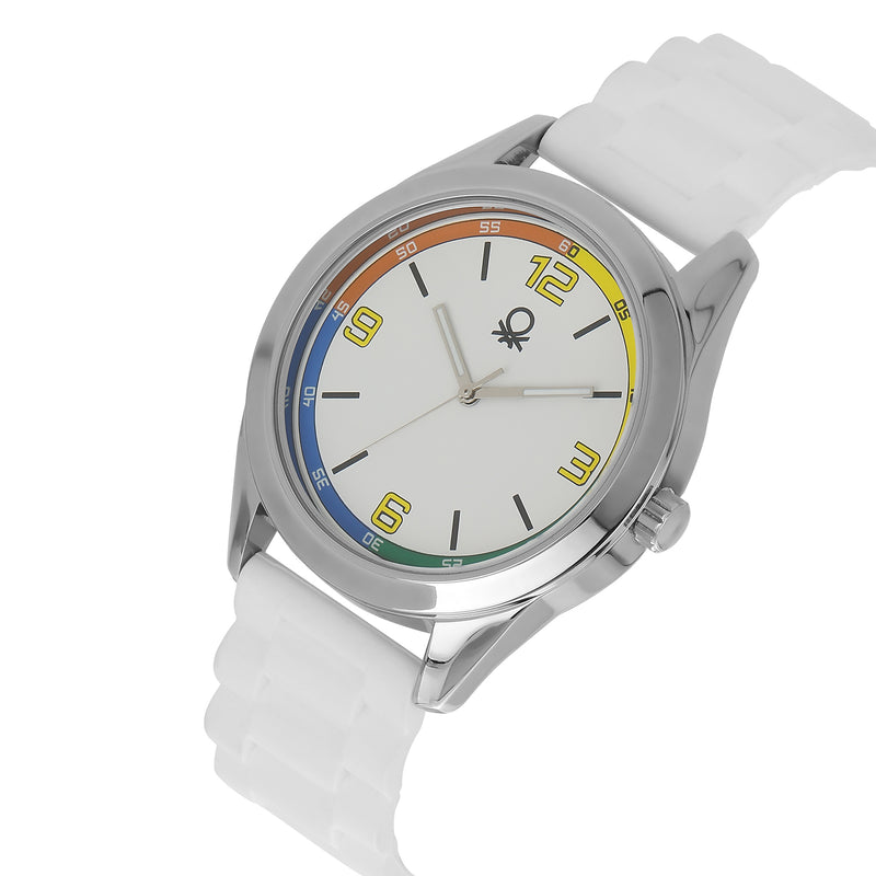 United Colors Of Benetton White Round Dial Quartz Analog Men Watch Watch United Colors Of Benetton