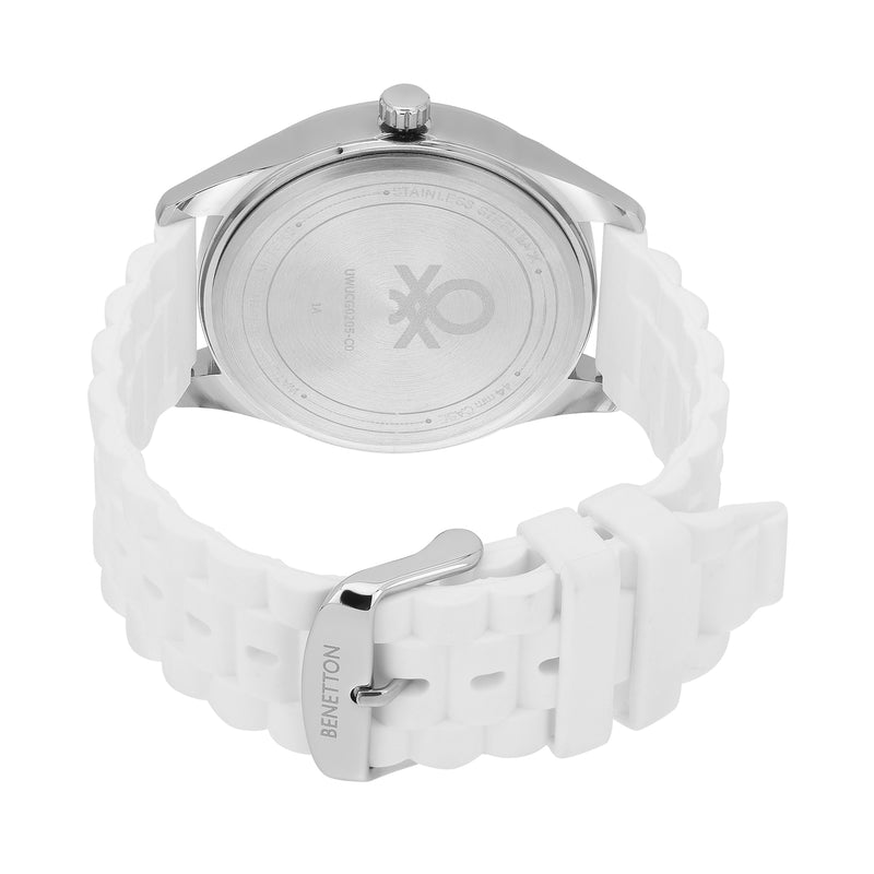 United Colors Of Benetton White Round Dial Quartz Analog Men Watch Watch United Colors Of Benetton
