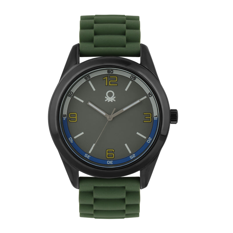 United Colors Of Benetton Olive Green Round Dial Quartz Analog Men Watch Watch United Colors Of Benetton