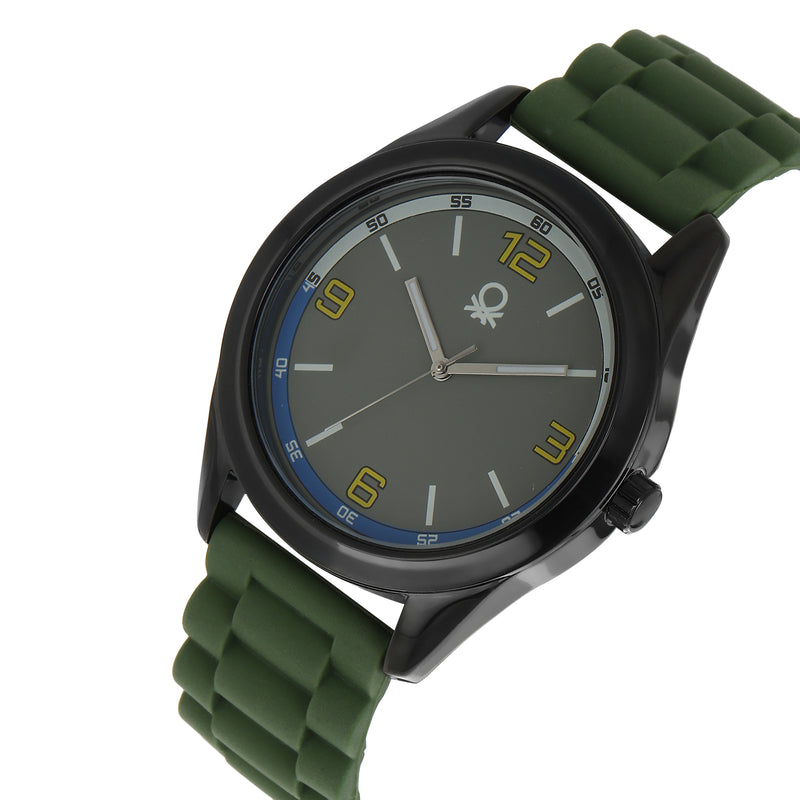 United Colors Of Benetton Olive Green Round Dial Quartz Analog Men Watch Watch United Colors Of Benetton