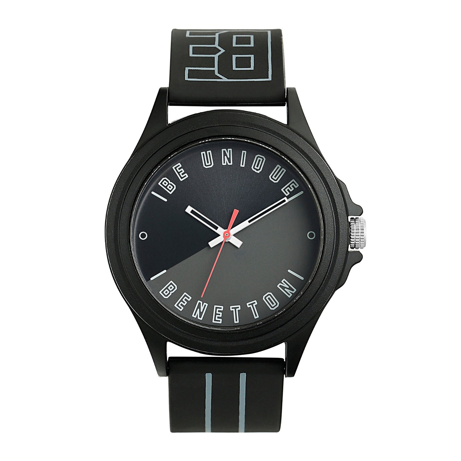 United Colors Of Benetton Black Round Dial Quartz Analog Men Watch