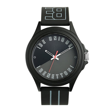 United Colors Of Benetton Black Round Dial Quartz Analog Men Watch Watch United Colors Of Benetton