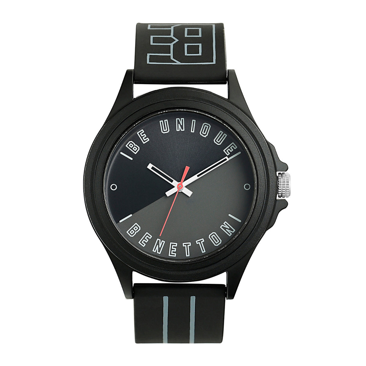 United Colors Of Benetton Black Round Dial Quartz Analog Men Watch