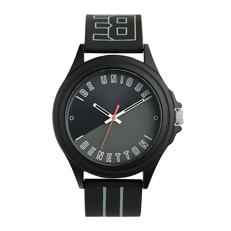 United Colors Of Benetton Black Round Dial Quartz Analog Men Watch Watch United Colors Of Benetton