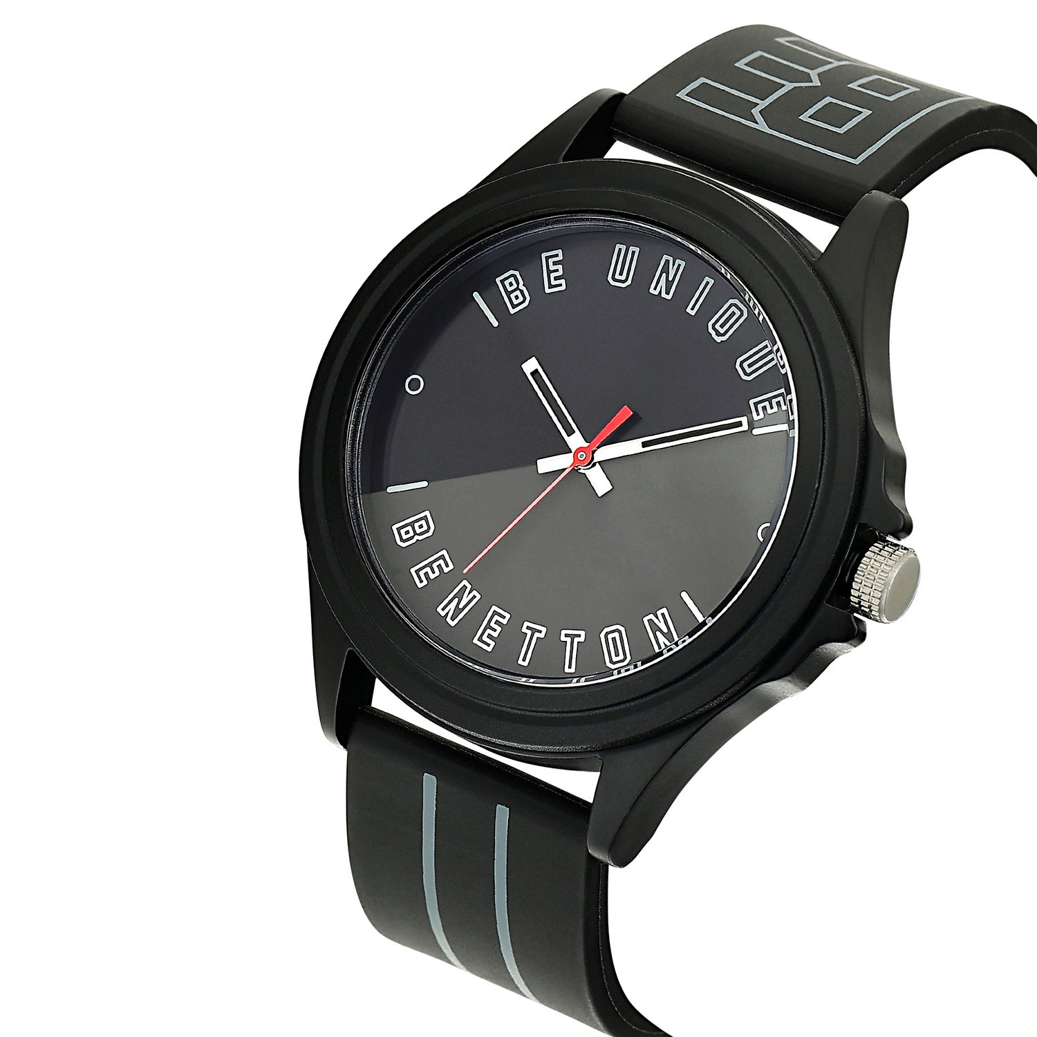 United Colors Of Benetton Black Round Dial Quartz Analog Men Watch