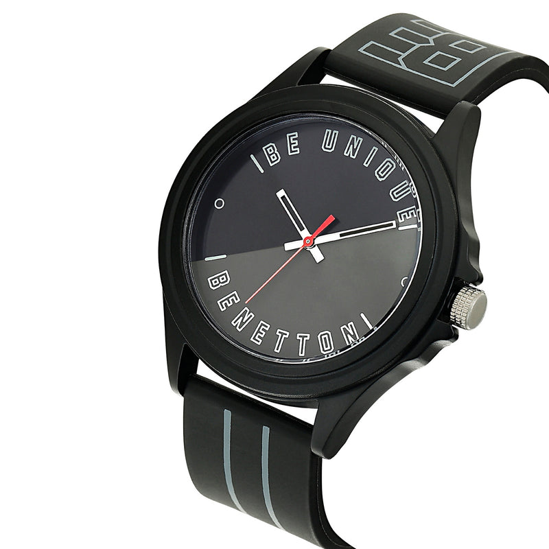 United Colors Of Benetton Black Round Dial Quartz Analog Men Watch Watch United Colors Of Benetton