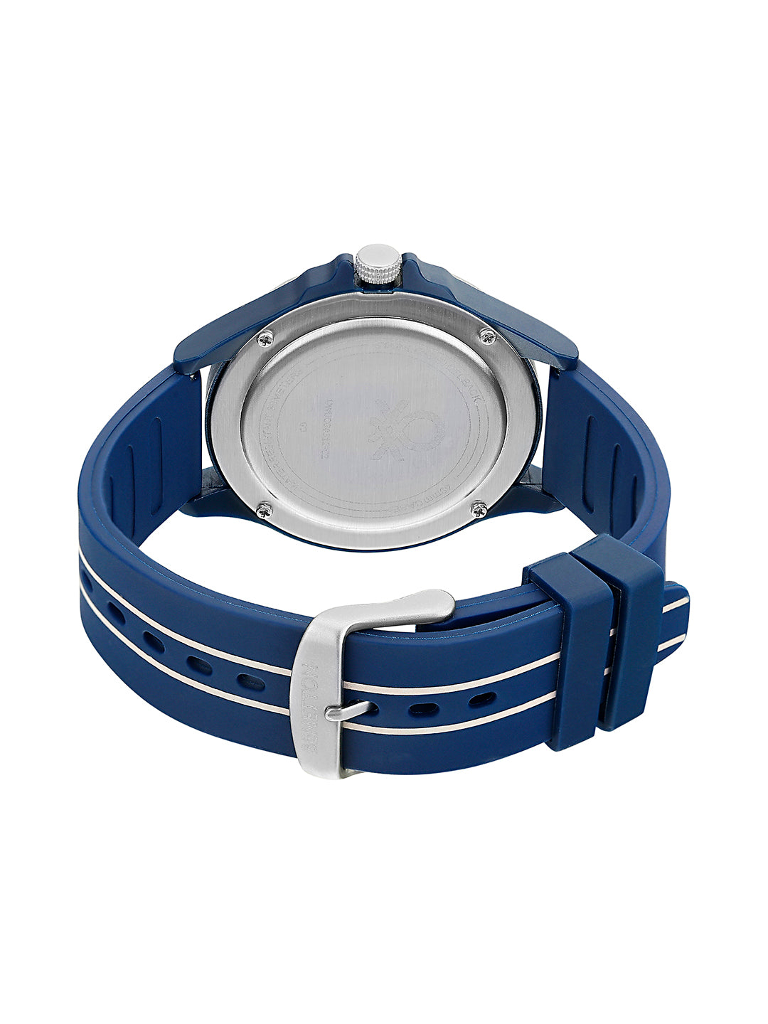 United Colors Of Benetton Blue & Black Round Dial Quartz Analog Men Watch