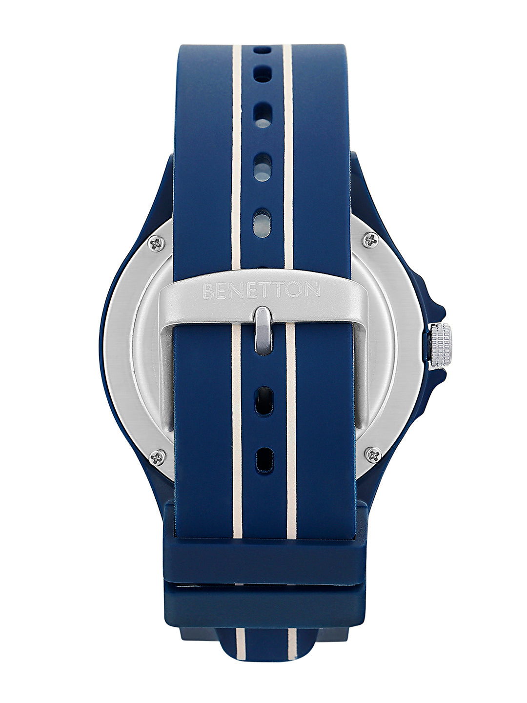 United Colors Of Benetton Blue & Black Round Dial Quartz Analog Men Watch