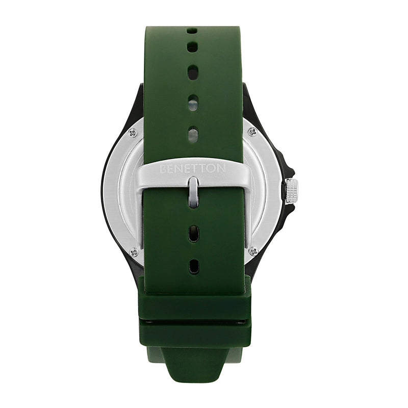 United Colors Of Benetton Black & Green Round Dial Quartz Analog Men Watch Watch United Colors Of Benetton