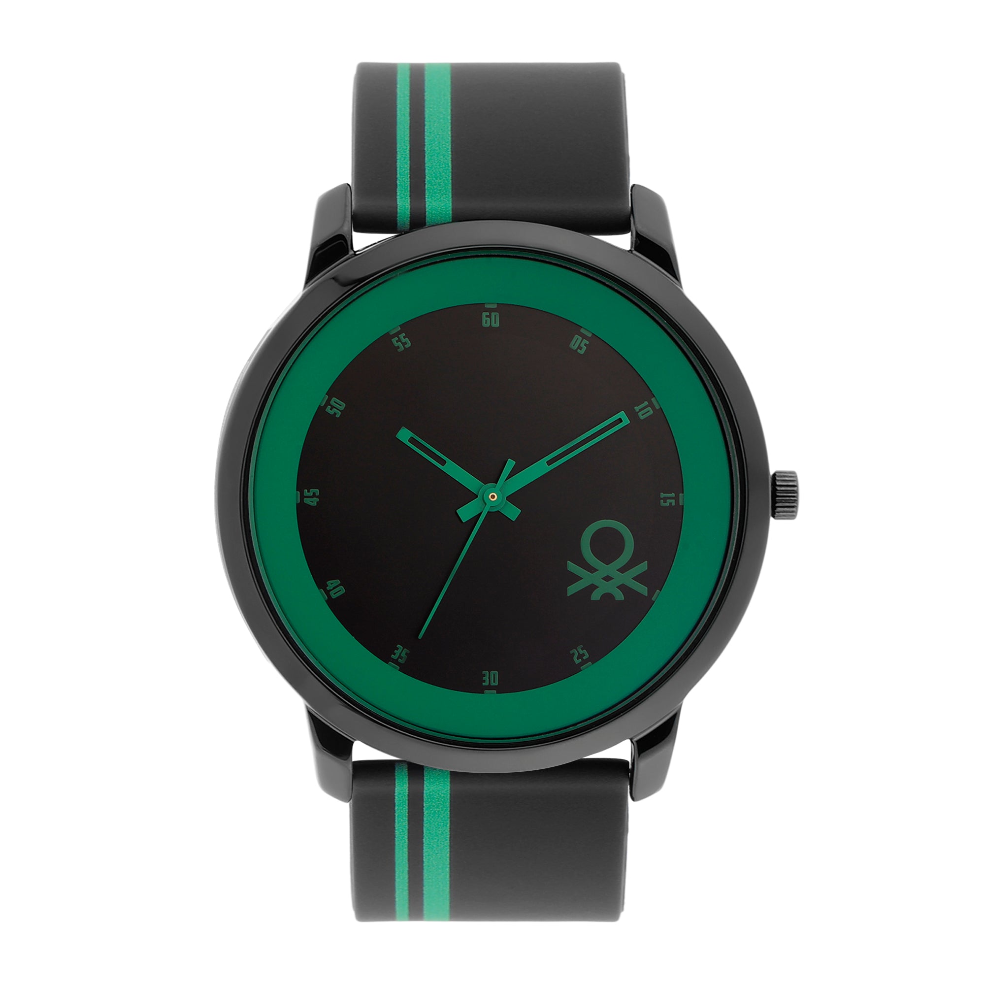United Colors Of Benetton Black Round Dial Quartz Analog Men Watch