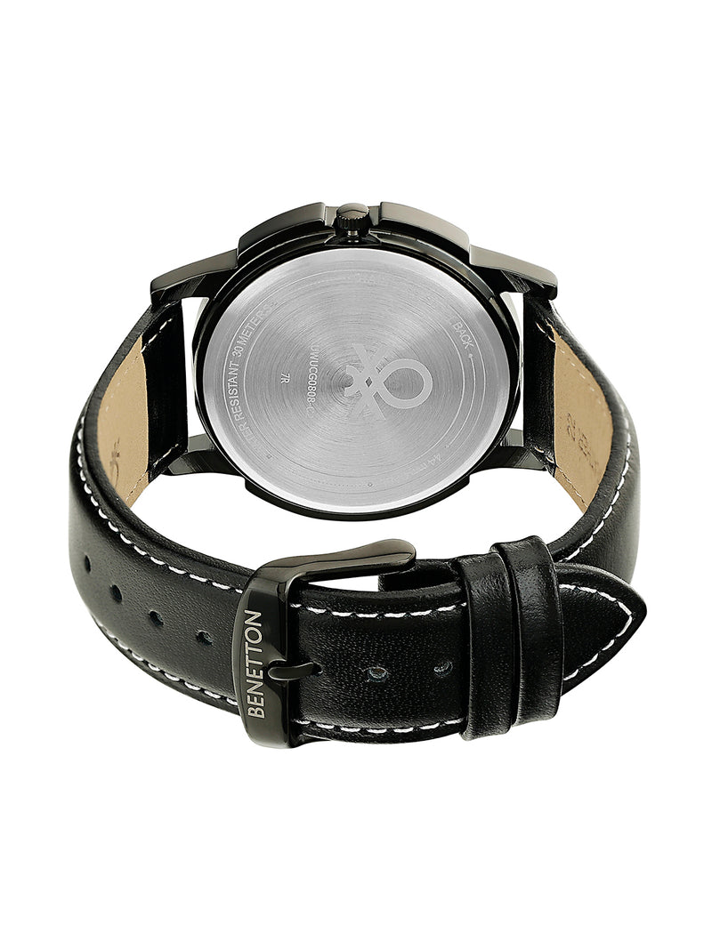 United Colors Of Benetton Leather Blue Round Dial Quartz Analog Men Watch Watch United Colors Of Benetton