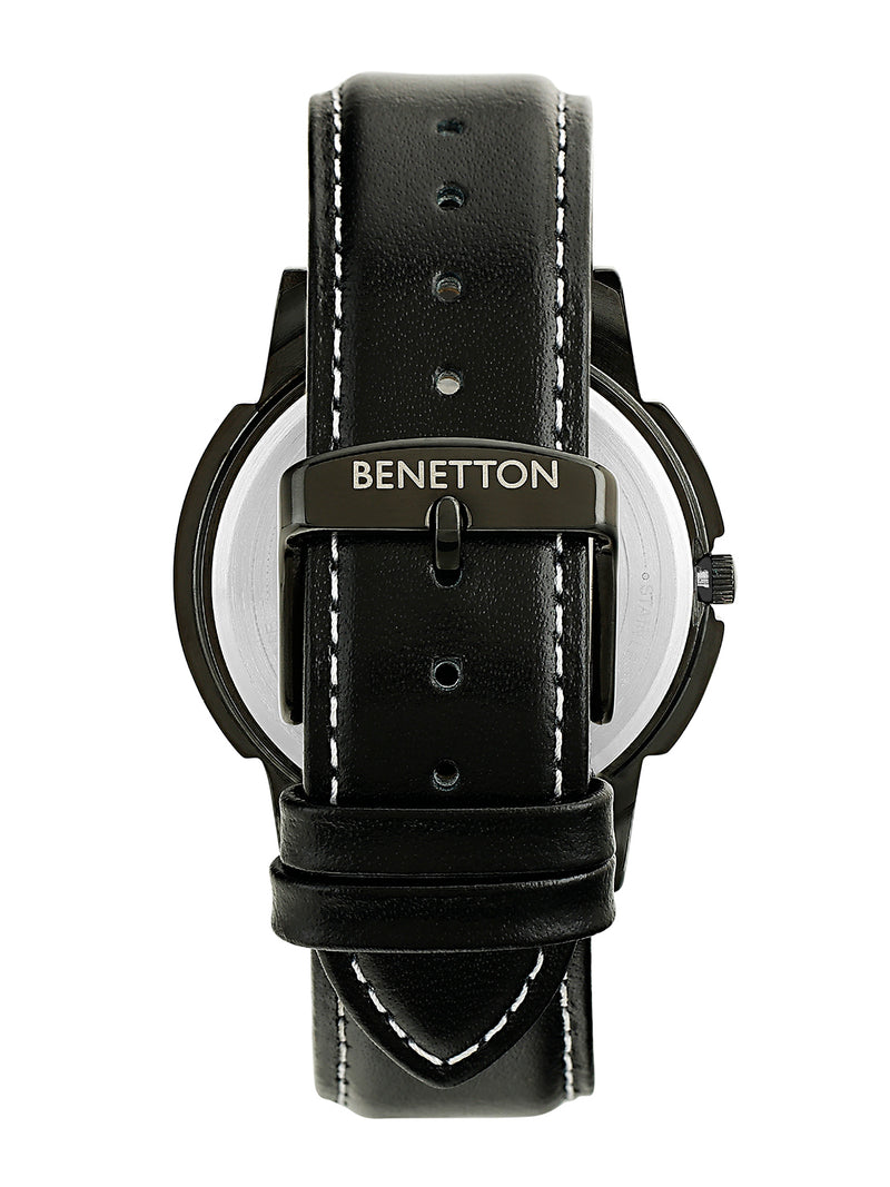 United Colors Of Benetton Leather Blue Round Dial Quartz Analog Men Watch Watch United Colors Of Benetton