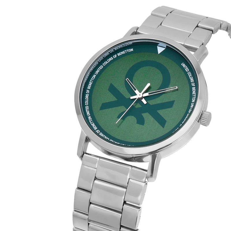 United Colors Of Benetton Green Round Dial Quartz Analog Men Watch Watch United Colors Of Benetton