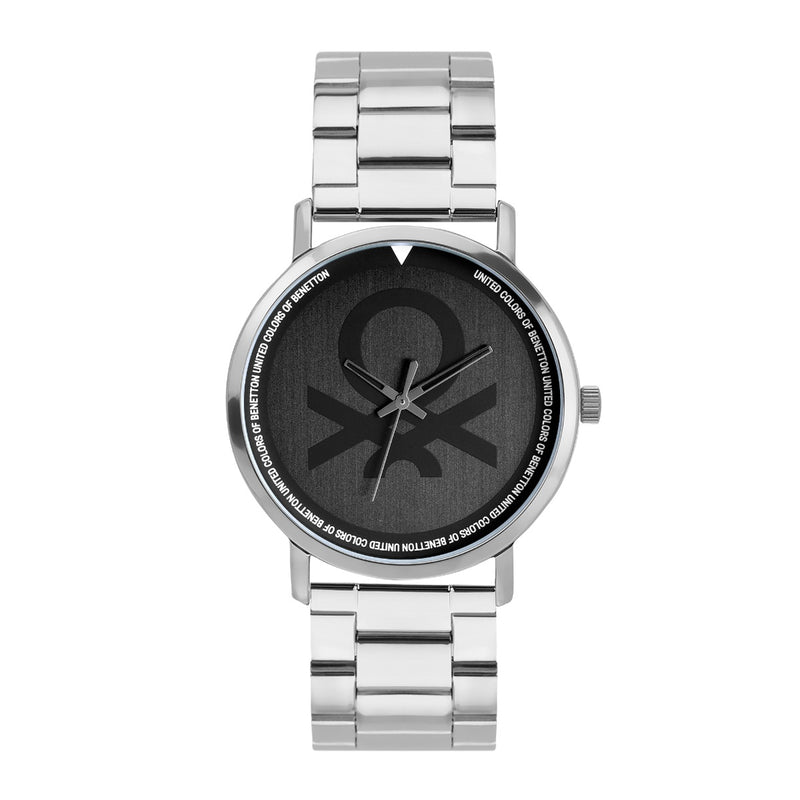 United Colors Of Benetton Black Round Dial Quartz Analog Men Watch Watch United Colors Of Benetton