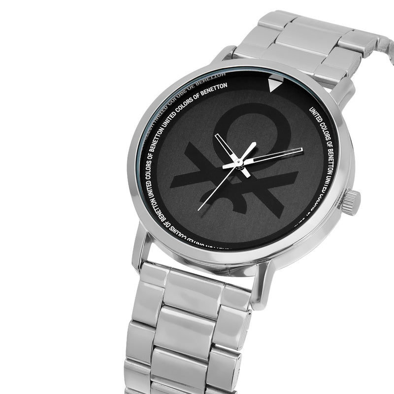 United Colors Of Benetton Black Round Dial Quartz Analog Men Watch Watch United Colors Of Benetton