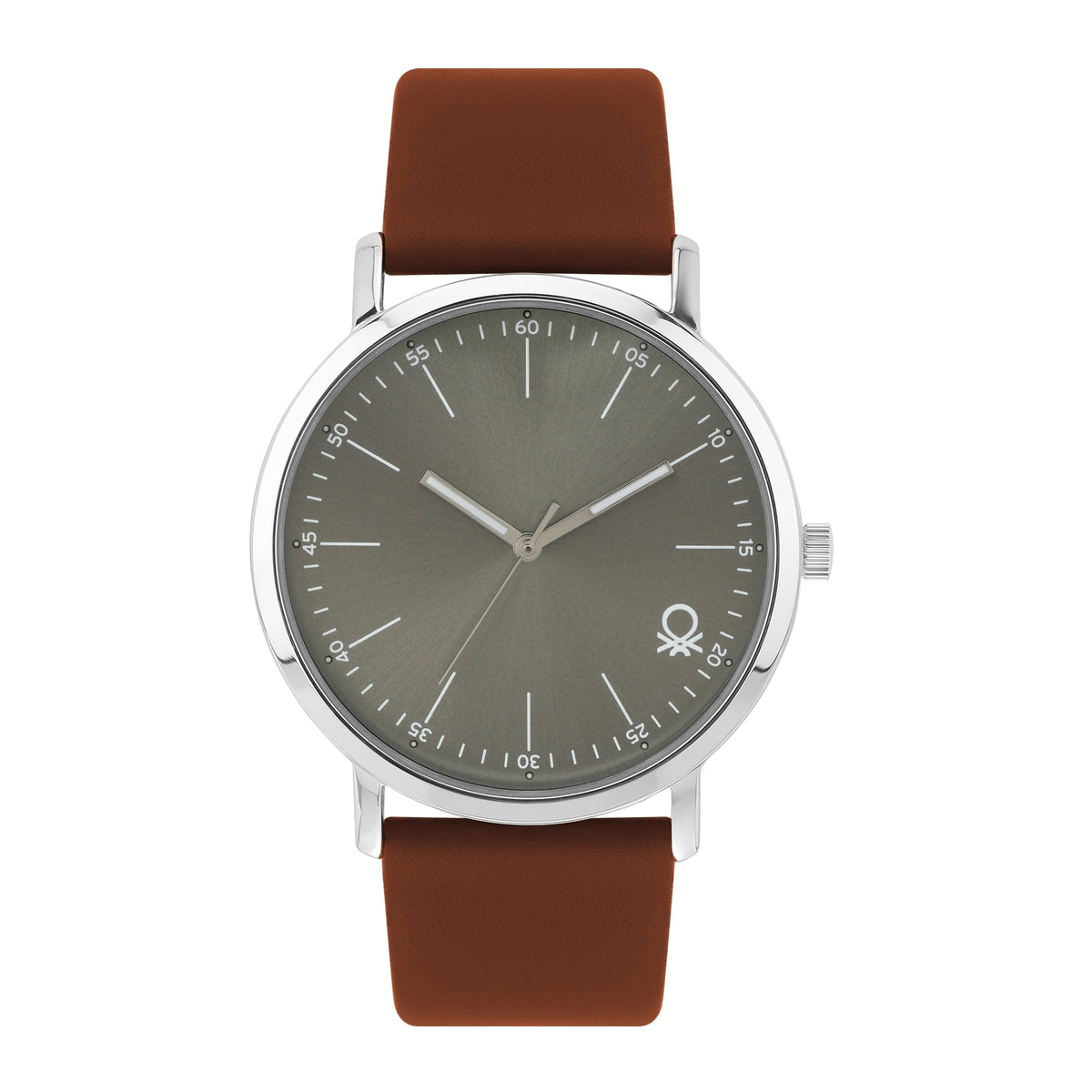 United Colors Of Benetton Leather Grey Round Dial Quartz Analog Men Watch