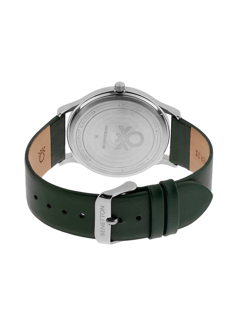 United Colors Of Benetton Iconic Leather Silver Round Dial Analog Men Watch Watch United Colors Of Benetton