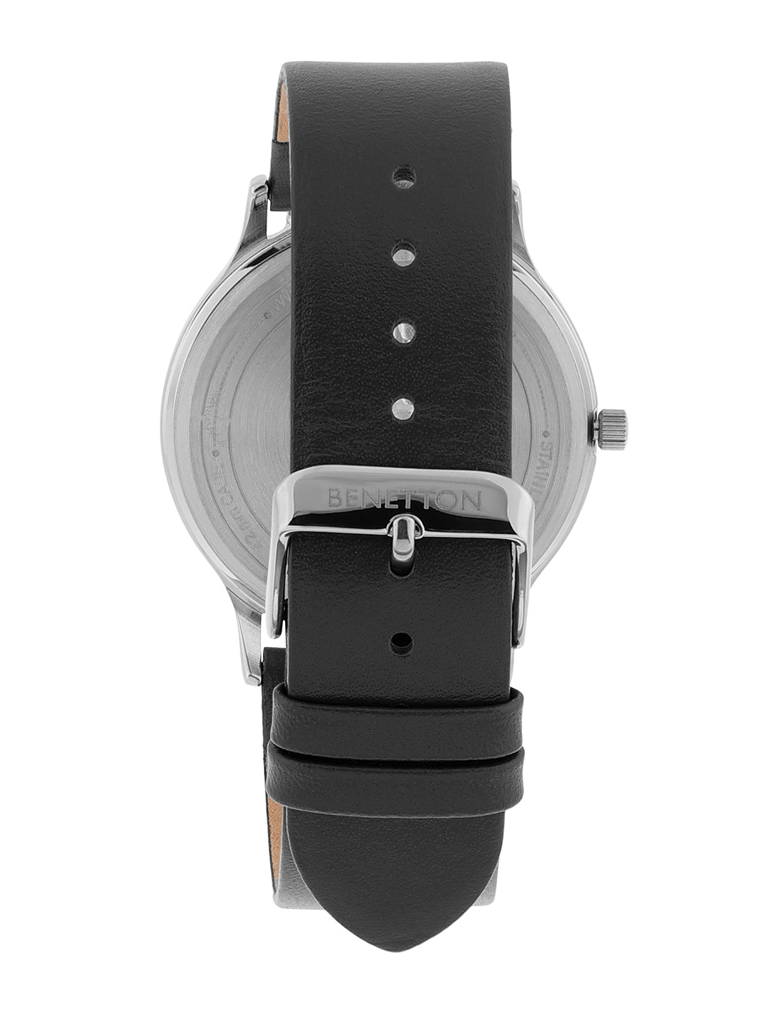 United Colors Of Benetton Iconic Leather Black Round Dial Analog Men Watch