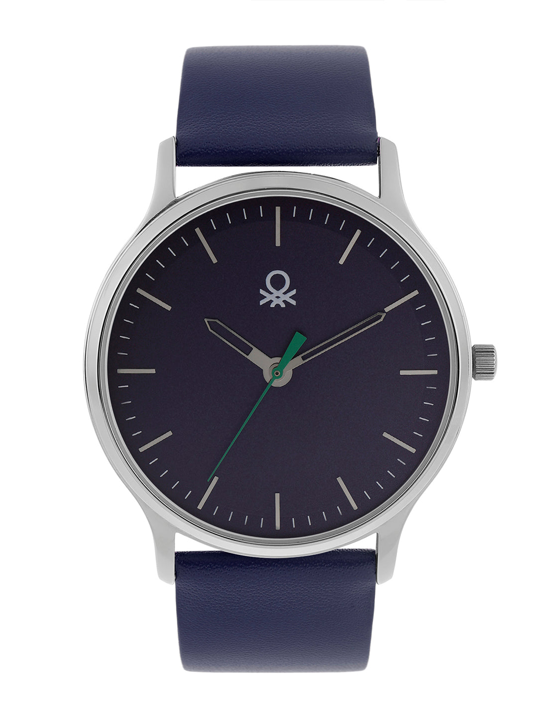 United Colors Of Benetton Iconic Leather Blue Round Dial Analog Men Watch