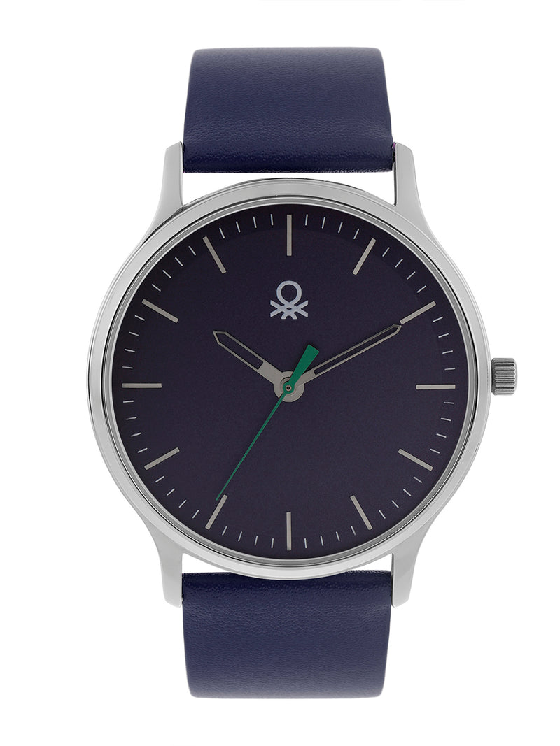 United Colors Of Benetton Iconic Leather Blue Round Dial Analog Men Watch Watch United Colors Of Benetton