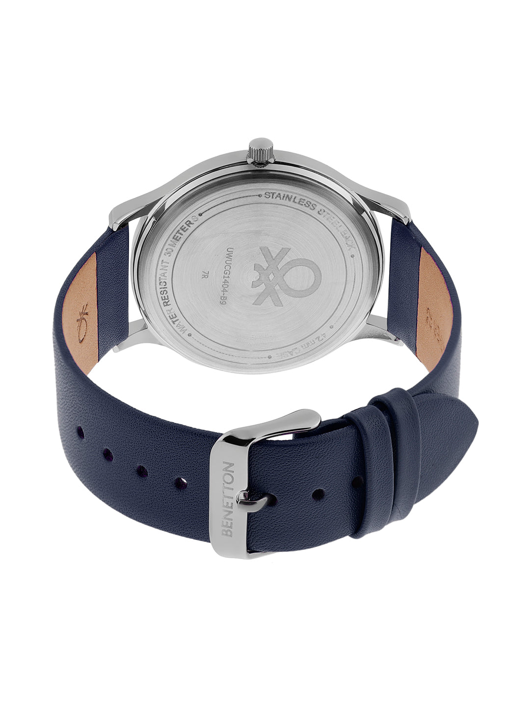 United Colors Of Benetton Iconic Leather Blue Round Dial Analog Men Watch Watch United Colors Of Benetton