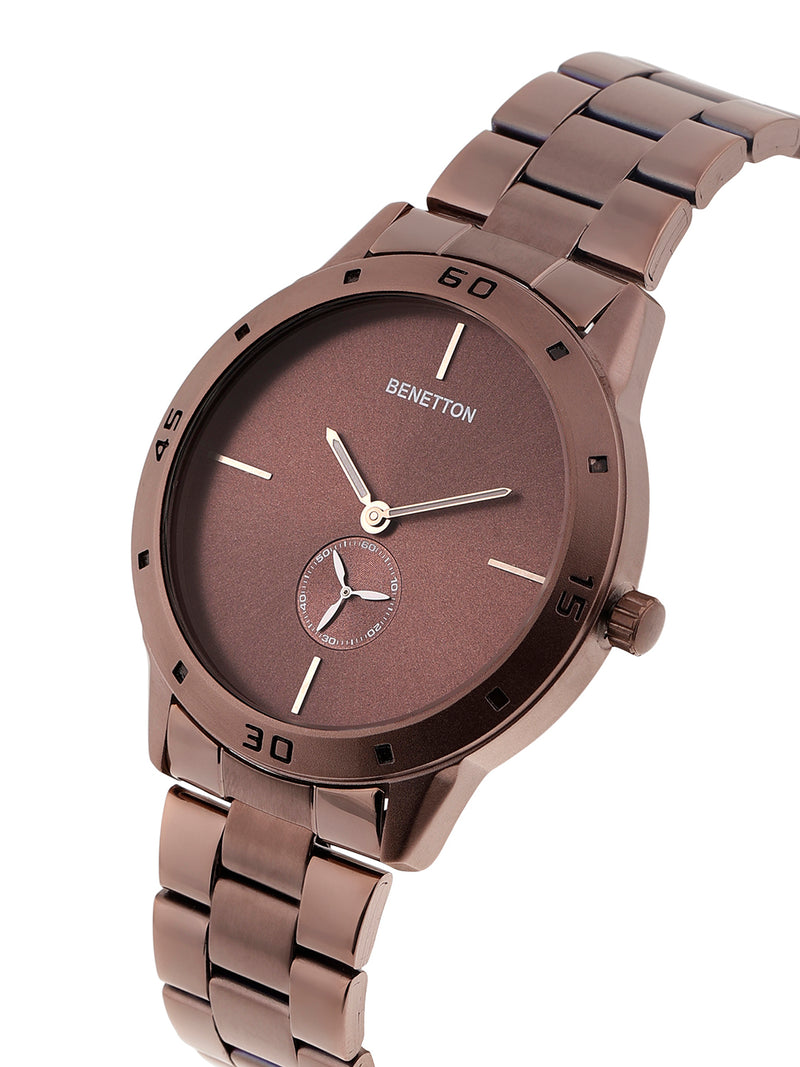 United Colors Of Benetton Iconic Brown Round Dial Analog Men Watch Watch United Colors Of Benetton