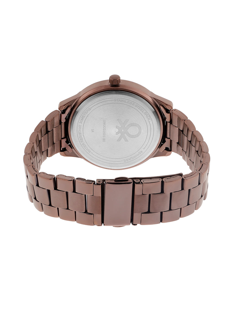 United Colors Of Benetton Iconic Brown Round Dial Analog Men Watch Watch United Colors Of Benetton