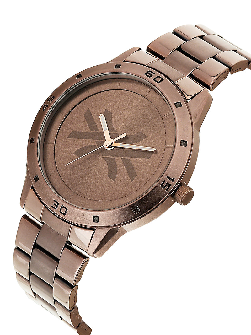 United Colors Of Benetton Brown Round Dial Quartz Analog Men Watch Watch United Colors Of Benetton