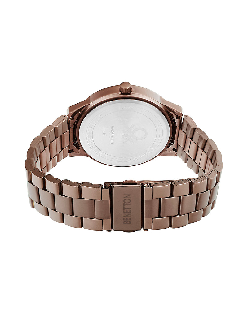 United Colors Of Benetton Brown Round Dial Quartz Analog Men Watch Watch United Colors Of Benetton