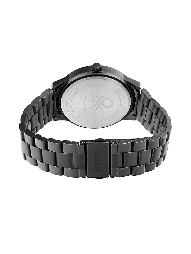 United Colors Of Benetton Black Round Dial Quartz Analog Men Watch Watch United Colors Of Benetton