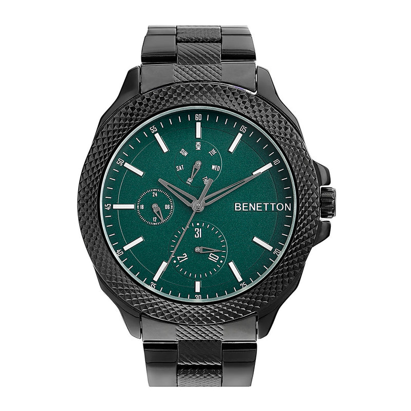United Colors Of Benetton Green Round Dial Quartz Analog Men Watch Watch United Colors Of Benetton
