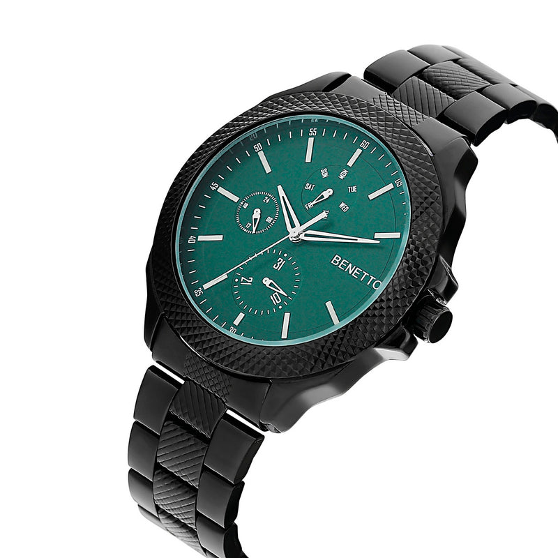 United Colors Of Benetton Green Round Dial Quartz Analog Men Watch Watch United Colors Of Benetton
