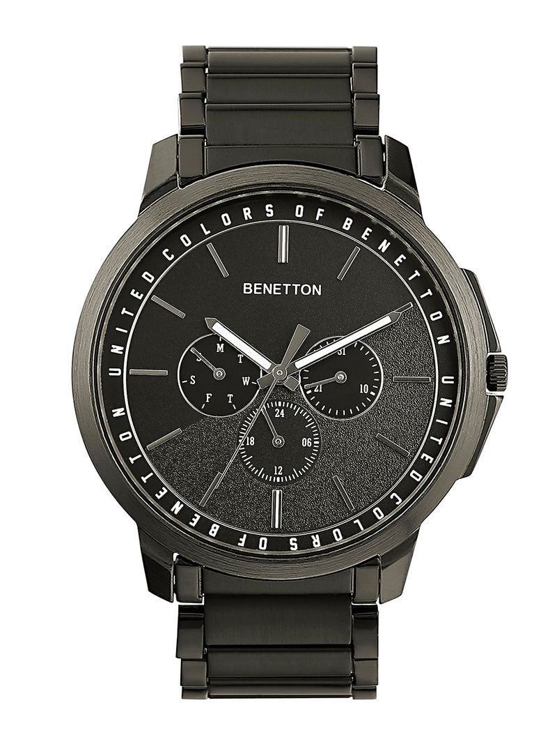 United Colors Of Benetton Black Round Dial Quartz Analog Men Watch Watch United Colors Of Benetton