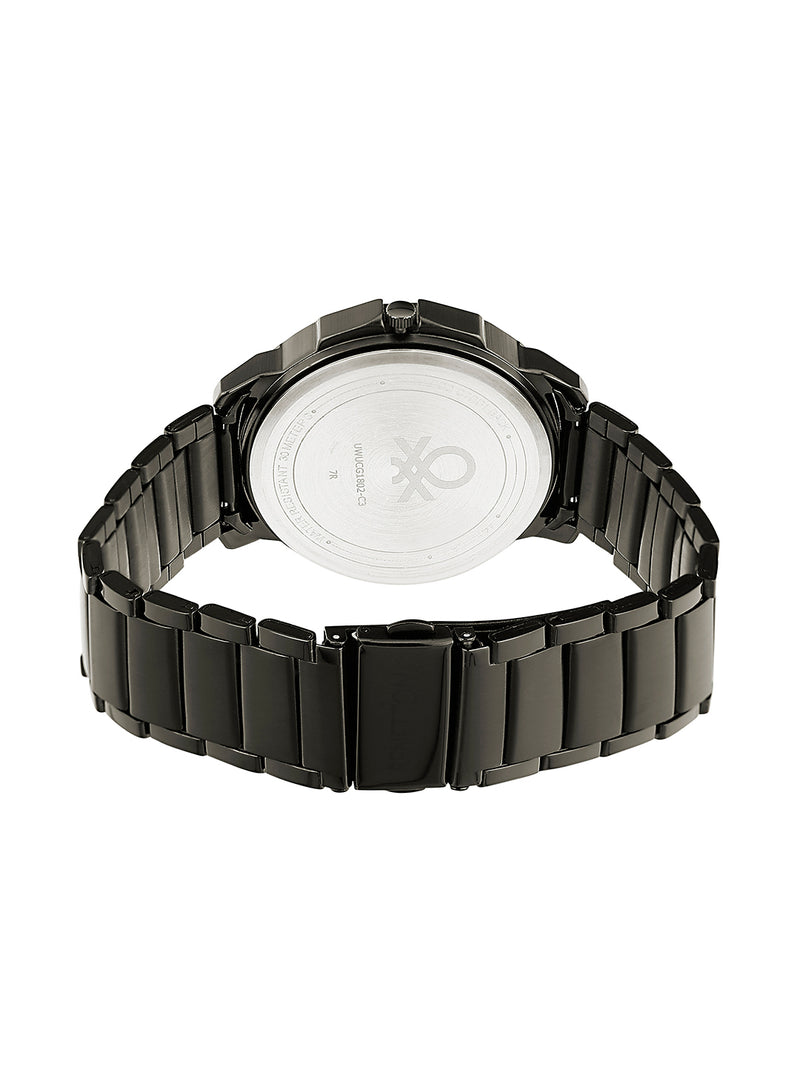United Colors Of Benetton Black Round Dial Quartz Analog Men Watch Watch United Colors Of Benetton