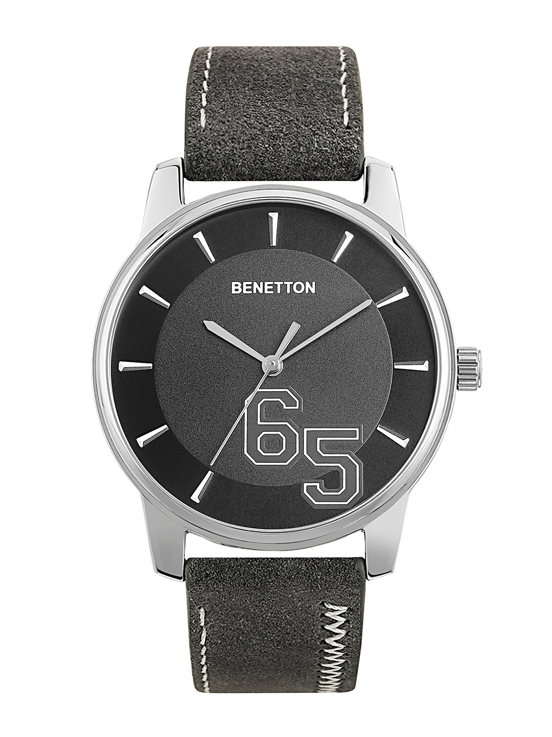 United Colors Of Benetton Leather Black Round Dial Quartz Analog Men Watch Watch United Colors Of Benetton