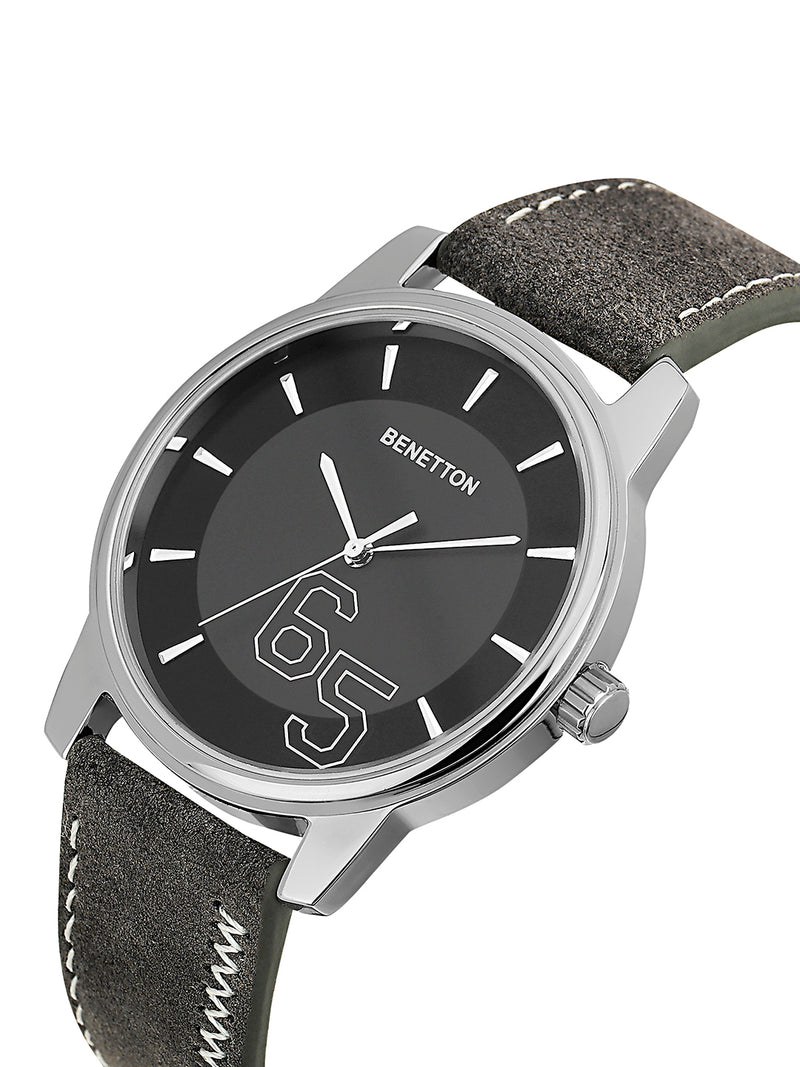 United Colors Of Benetton Leather Black Round Dial Quartz Analog Men Watch Watch United Colors Of Benetton