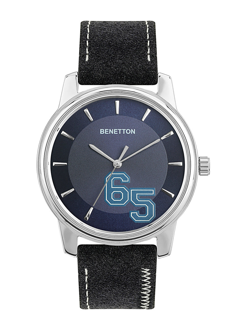 United Colors Of Benetton Leather Blue Round Dial Quartz Analog Men Watch Watch United Colors Of Benetton