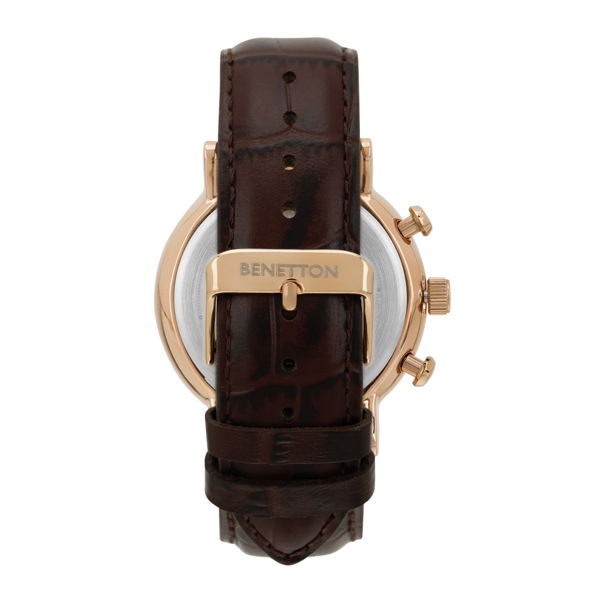 United Colors Of Benetton Leather Black Round Dial Quartz Analog Men Watch