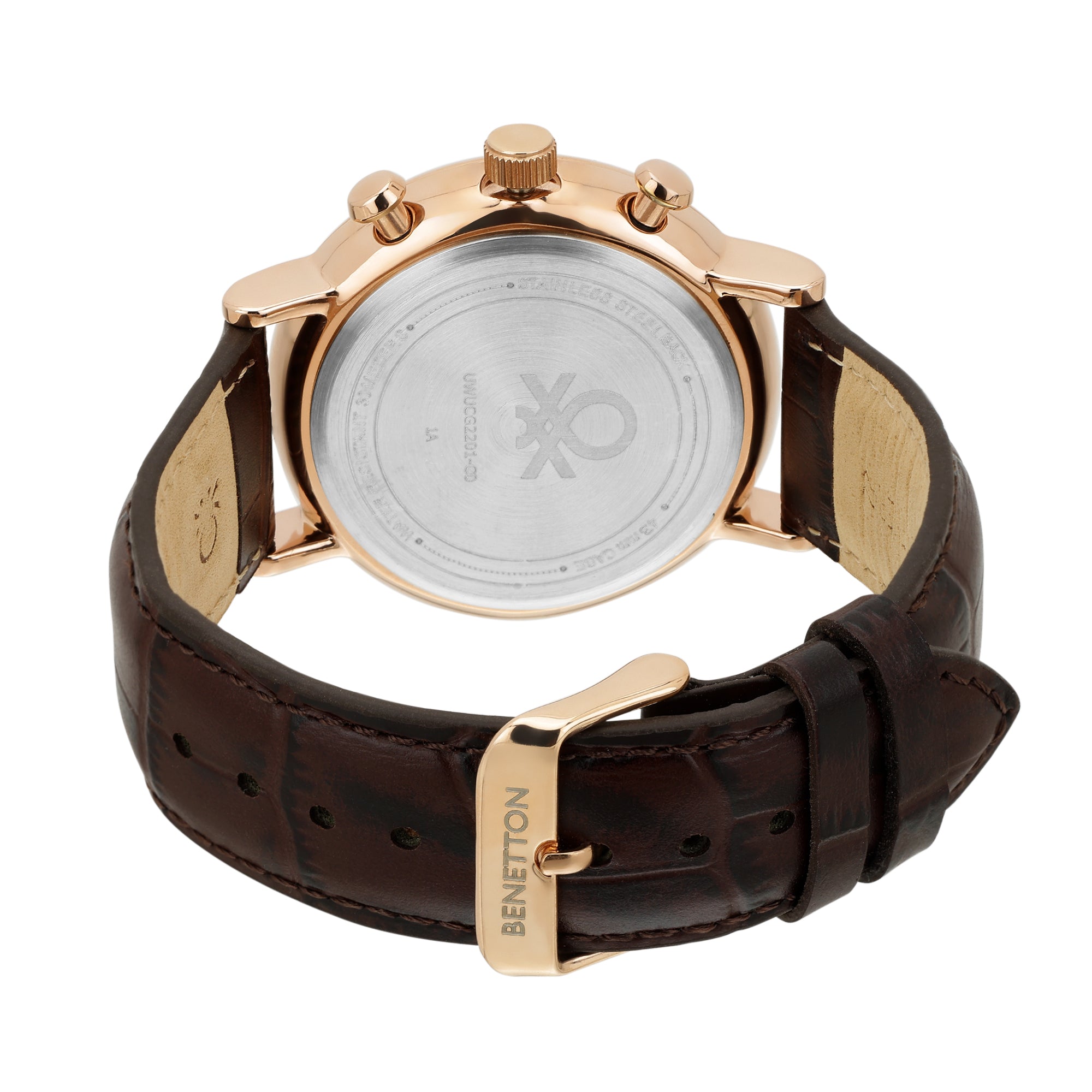 United Colors Of Benetton Leather Black Round Dial Quartz Analog Men Watch
