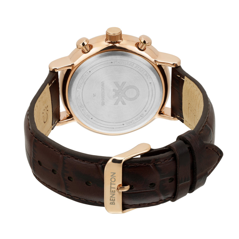 United Colors Of Benetton Leather Black Round Dial Quartz Analog Men Watch Watch United Colors Of Benetton