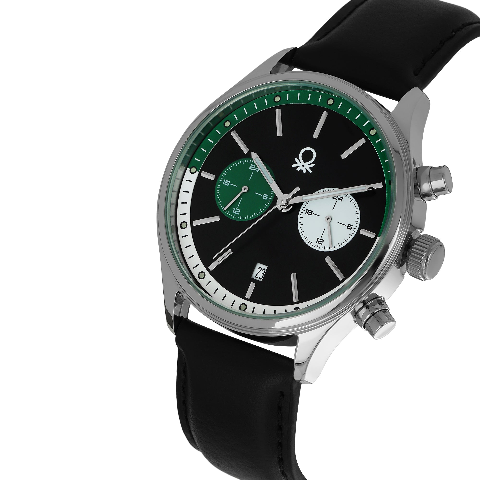 United Colors Of Benetton Leather Black Round Dial Quartz Analog Men Watch Watch United Colors Of Benetton