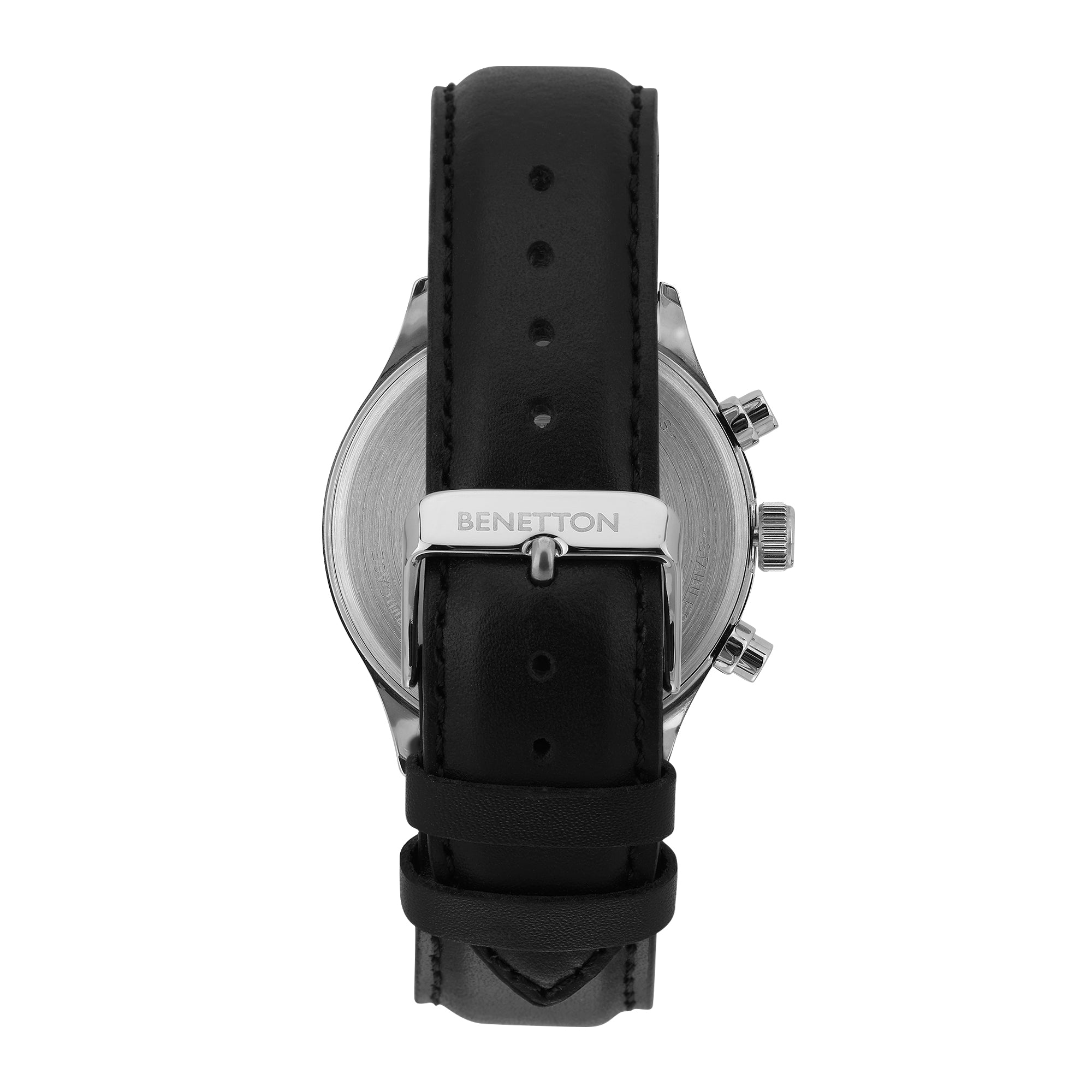 United Colors Of Benetton Leather Black Round Dial Quartz Analog Men Watch Watch United Colors Of Benetton