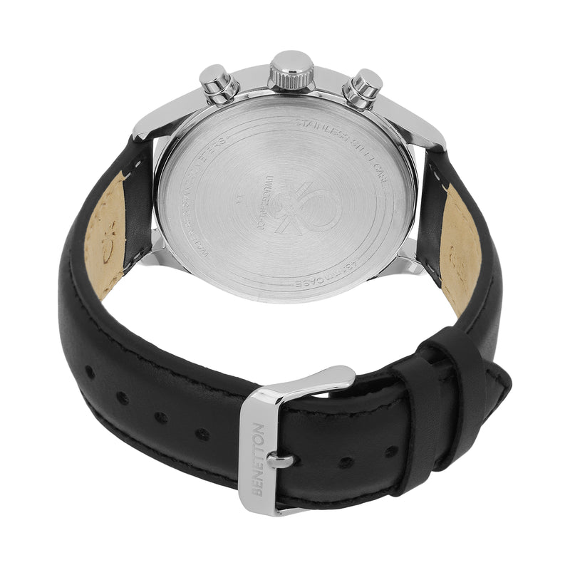 United Colors Of Benetton Leather Black Round Dial Quartz Analog Men Watch Watch United Colors Of Benetton