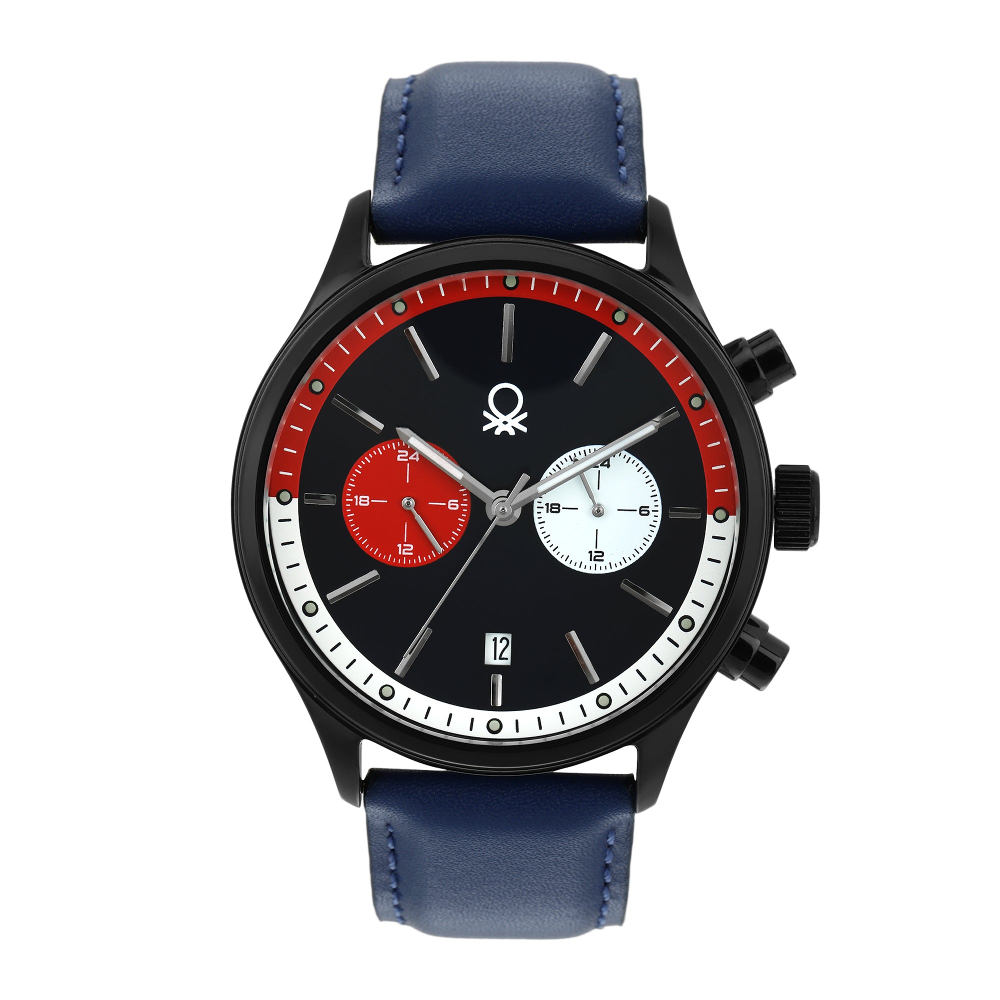 United Colors Of Benetton Leather Blue Round Dial Quartz Analog Men Watch