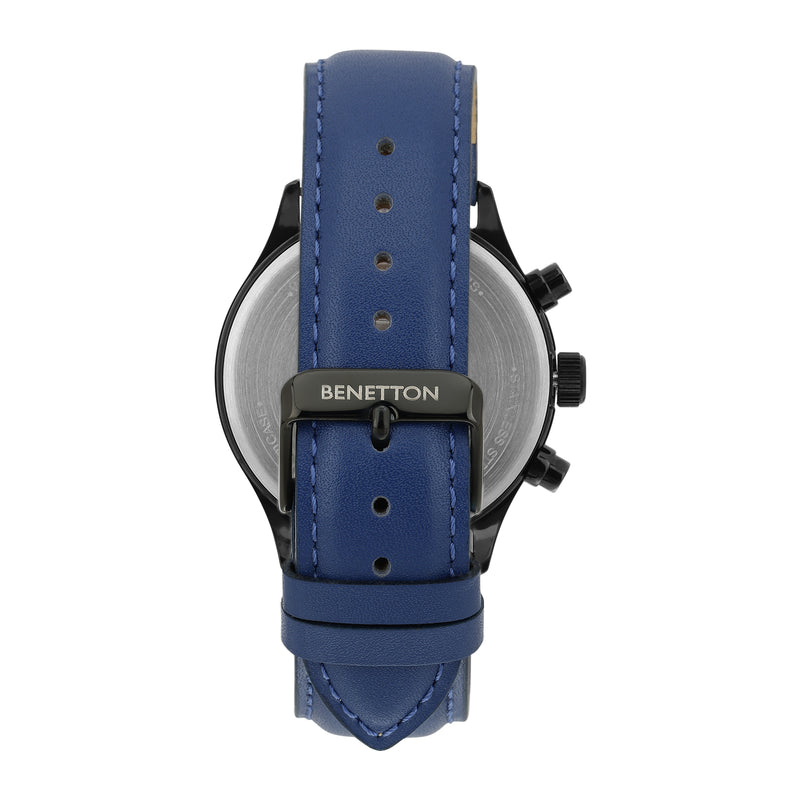 United Colors Of Benetton Leather Blue Round Dial Quartz Analog Men Watch Watch United Colors Of Benetton