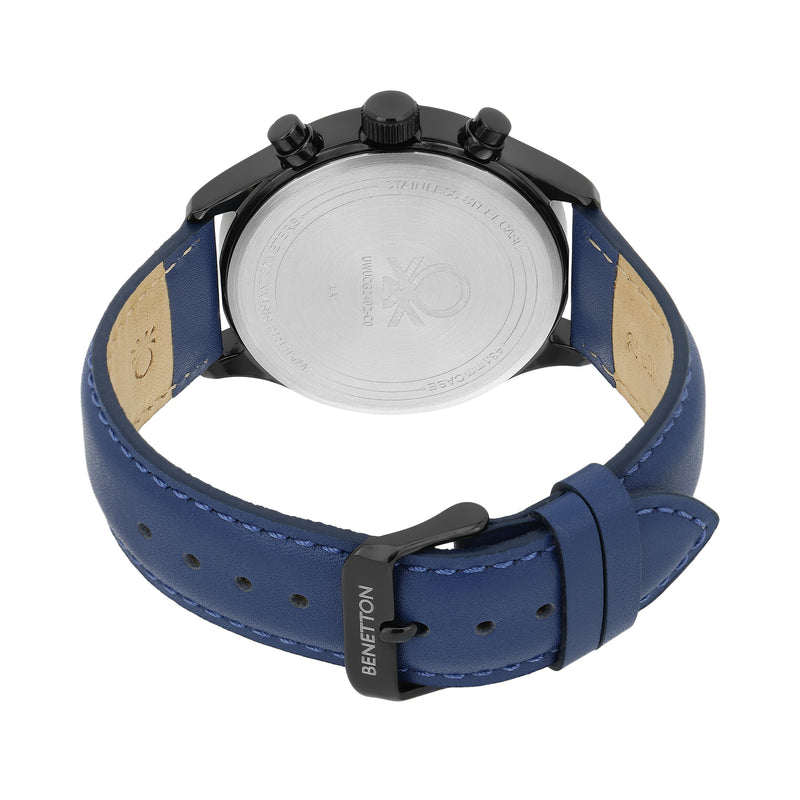 United Colors Of Benetton Leather Blue Round Dial Quartz Analog Men Watch Watch United Colors Of Benetton